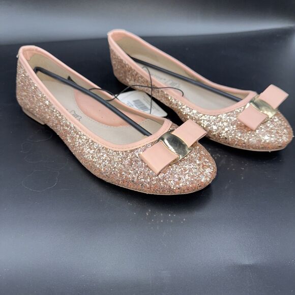 GOLDTOE  Genuine Leather Insoles Pink Sparkle Flats NWT  Womens 7 Wedding Prom - Picture 1 of 11